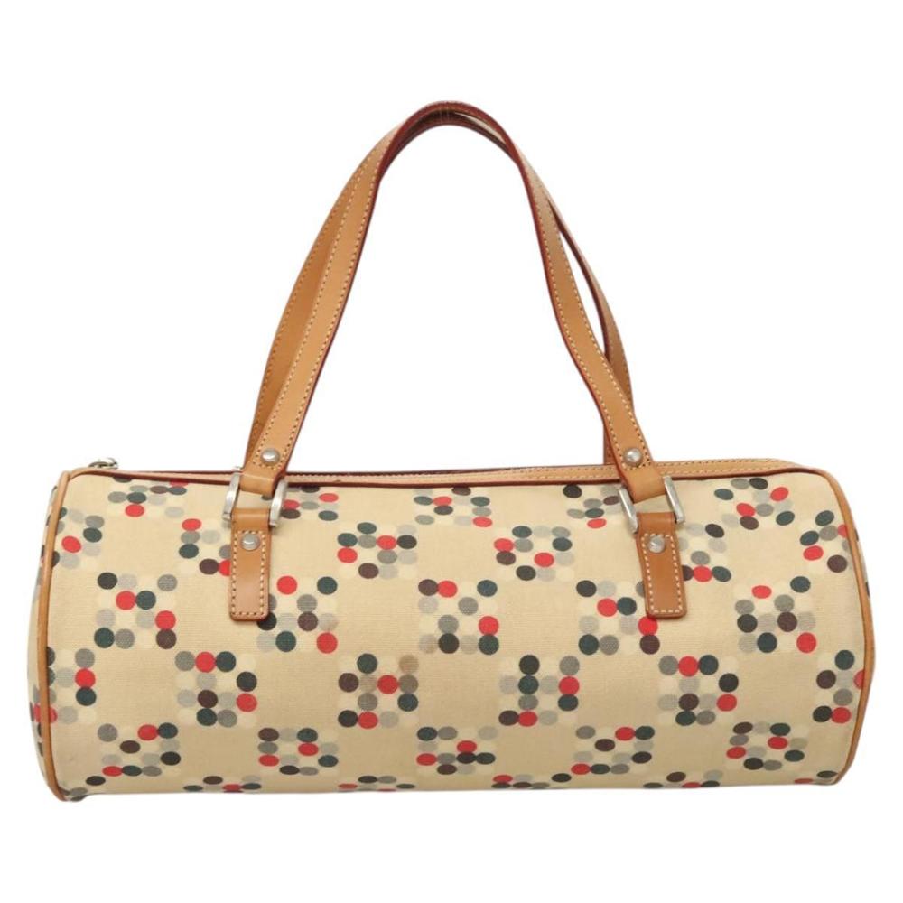 BURBERRY Blue Label Hand Bag Canvas Beige Silver Auth 124153 - Picture 13 of 16